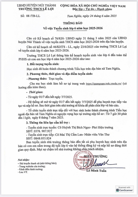 TUYỂN SINH 6 2025-2026
